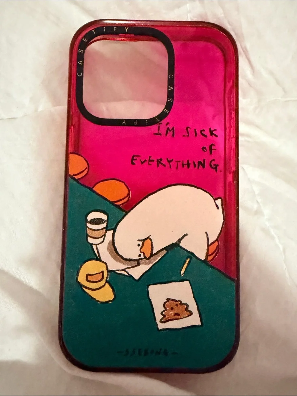 Casetify Pink & Teal Illustrated Phone Case - 